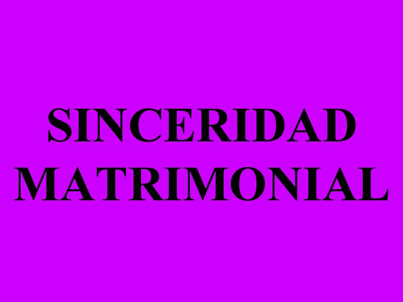 Sinceridad Matrimonial