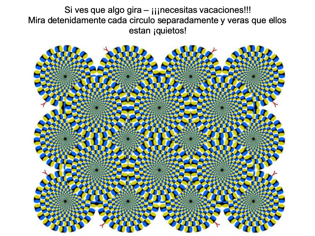 Círculos que parecen girar por una ilusión óptica